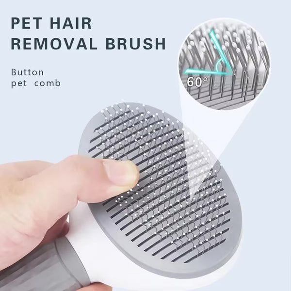 Self-Cleaning Pet Deshedding Brush — Painless Grooming for Dogs & Cats