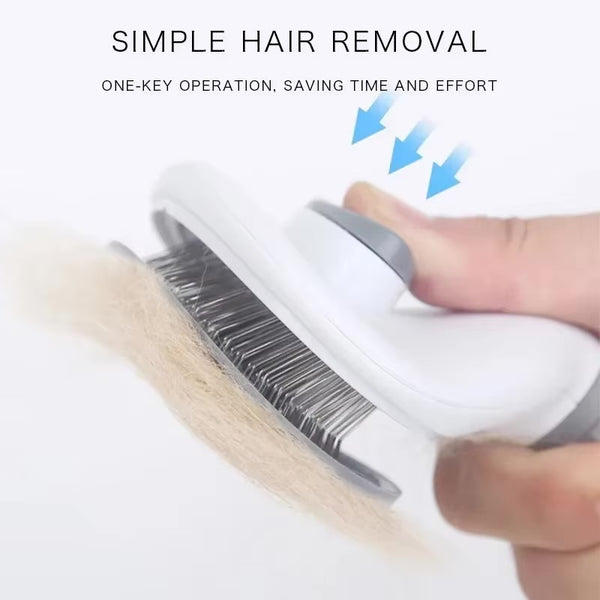 Self-Cleaning Pet Deshedding Brush — Painless Grooming for Dogs & Cats